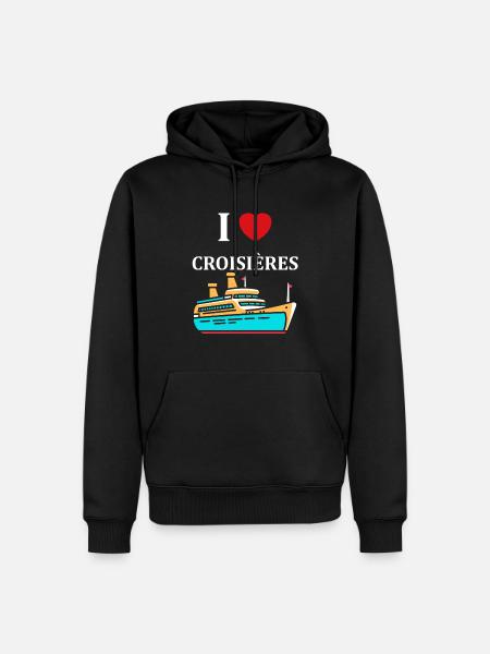 I love Croisières - Sweat à capuche Premium bio Homme - noir