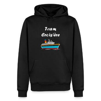 Team Croisière - Sweat à capuche Premium bio Homme - noir - Devant - Nico (187cm)