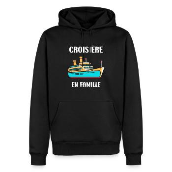 Croisière en famille - Sweat à capuche Premium bio Homme - noir - Devant - Nico (187cm)
