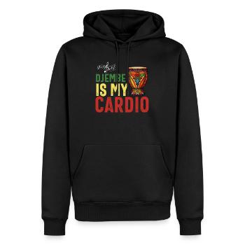 Djembé Pour L’Afrique Joueur De Tambour Jembe Musique Hommes Papa - Sweat à capuche Premium bio Homme - noir - Devant - Nico (187cm)