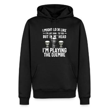 Djembé Pour L’Afrique Joueur De Tambour Jembe Musique Hommes Papa - Sweat à capuche Premium bio Homme - noir - Devant - Nico (187cm)
