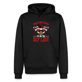 Funny Fox Christmas Gifts - Men’s Premium Organic Hoodie - black - Front - Nico (187cm)
