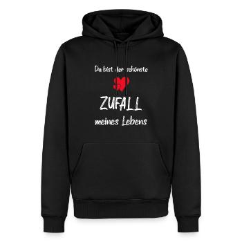 Love- You are the most beautiful coincidence of my life - Men’s Premium Organic Hoodie - black - Front - Nico (187cm)