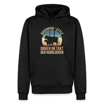 Kuh Bauer Bauernhof Kuhbauer Kühe - Männer Premium Bio Hoodie - Schwarz - Vorne - Nico (187cm)
