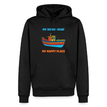 Bateau humour péniche - Sweat à capuche Premium bio Homme - noir - Devant - Nico (187cm)