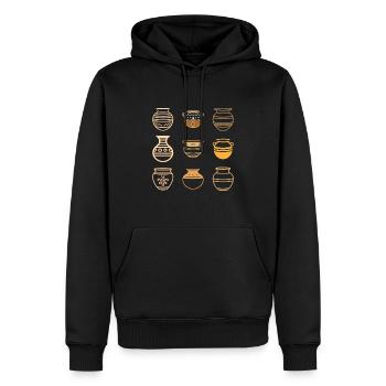 Humour pots de Poterie - Sweat à capuche Premium bio Homme - noir - Devant - Nico (187cm)