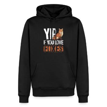 Cadeaux amusants pour les amoureux du renard - Sweat à capuche Premium bio Homme - noir - Devant - Nico (187cm)