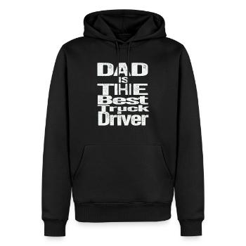 DAD IS THE BEST TRUCK DRIVER - Sweat à capuche Premium bio Homme - noir - Devant - Nico (187cm)