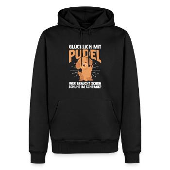 Hund Pudel - Männer Premium Bio Hoodie - Schwarz - Vorne - Nico (187cm)