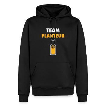 Humour punch planteur - Sweat à capuche Premium bio Homme - noir - Devant - Nico (187cm)