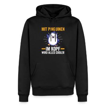 Süße Pinguin - Männer Premium Bio Hoodie - Schwarz - Vorne - Nico (187cm)