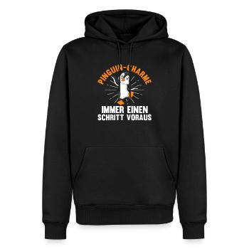 Pingouin mignon - Sweat à capuche Premium bio Homme - noir - Devant - Nico (187cm)