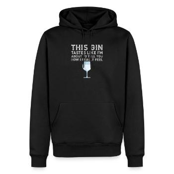 Ce gin a un goût cool en buvant de l’alcool jeu de mots - Sweat à capuche Premium bio Homme - noir - Devant - Nico (187cm)