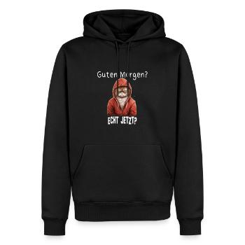 Süsse grummelige Katze für Langschläfer - Männer Premium Bio Hoodie - Schwarz - Vorne - Nico (187cm)