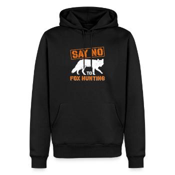 Anti-Fuchs-Jagdzubehör - Männer Premium Bio Hoodie - Schwarz - Vorne - Nico (187cm)