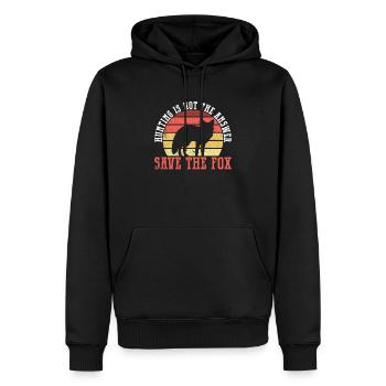 Anti-Fuchs-Jagdzubehör - Männer Premium Bio Hoodie - Schwarz - Vorne - Nico (187cm)