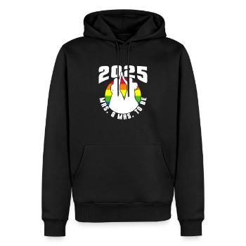 Gay Pride Lesbische Hochzeit 2025 Homo-Ehe - Männer Premium Bio Hoodie - Schwarz - Vorne - Nico (187cm)
