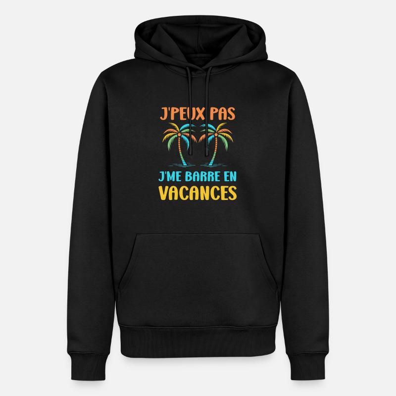 je suis en vacances - Sweat à capuche Premium bio Homme - noir