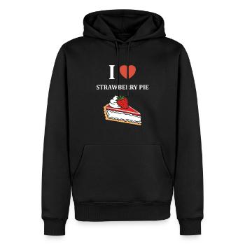Tarte aux fraises - Sweat à capuche Premium bio Homme - noir - Devant - Nico (187cm)
