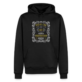 Vintage Birthday Party 1970 Original Parts 54th - Sweat à capuche Premium bio Homme - noir - Devant - Nico (187cm)