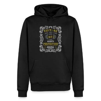 Vintage Birthday Party 1978 Original Parts 46th - Sweat à capuche Premium bio Homme - noir - Devant - Nico (187cm)