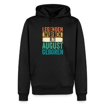 Les légendes sont nées en août - Sweat à capuche Premium bio Homme - noir - Devant - Nico (187cm)