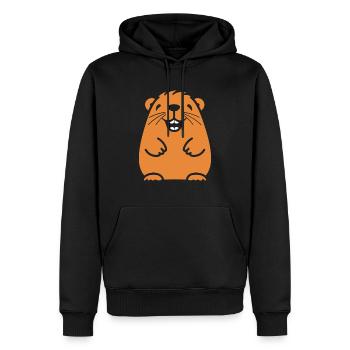 Capybara - Männer Premium Bio Hoodie - Schwarz - Vorne - Nico (187cm)