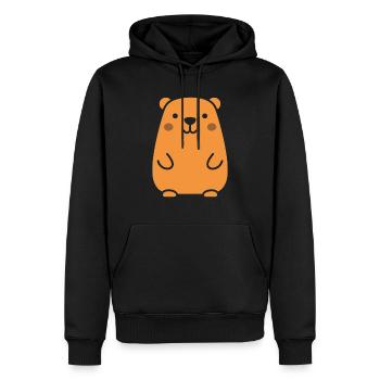 Capybara - Männer Premium Bio Hoodie - Schwarz - Vorne - Nico (187cm)