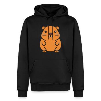 Capybara - Männer Premium Bio Hoodie - Schwarz - Vorne - Nico (187cm)
