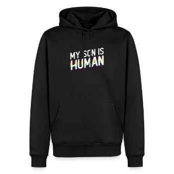 Schwulenstolz Stolze Eltern Schwuler Sohn - Männer Premium Bio Hoodie - Schwarz - Vorne - Nico (187cm)
