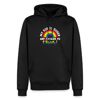 Gay Pride Fiers Parents Fils Gay - Sweat à capuche Premium bio Homme - noir - Devant - Nico (187cm)