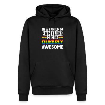 Gay Pride Parents queer Mariage gay - Sweat à capuche Premium bio Homme - noir - Devant - Nico (187cm)