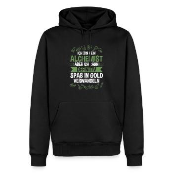 Chimiste, Alchimiste, Science, Physique, Chimie - Sweat à capuche Premium bio Homme - noir - Devant - Nico (187cm)