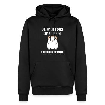 Humour cochon d'ine - Sweat à capuche Premium bio Homme - noir - Devant - Nico (187cm)