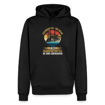 Modelleisenbahn Modellzug Zug Eisenbahner Eisenbah - Männer Premium Bio Hoodie - Schwarz - Vorne - Nico (187cm)