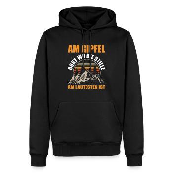Bergsteiger Wandern Wanderer Klettern Bergsteigen - Männer Premium Bio Hoodie - Schwarz - Vorne - Nico (187cm)