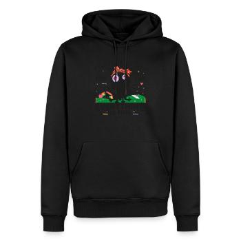 100 Tage Schulkatze ES IST IN ORDNUNG, MIR GEHT ES GUT - Männer Premium Bio Hoodie - Schwarz - Vorne - Nico (187cm)
