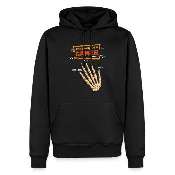 Anatomie D’un Gamer Squelette Main Drôle Hommes Garçons - Sweat à capuche Premium bio Homme - noir - Devant - Nico (187cm)