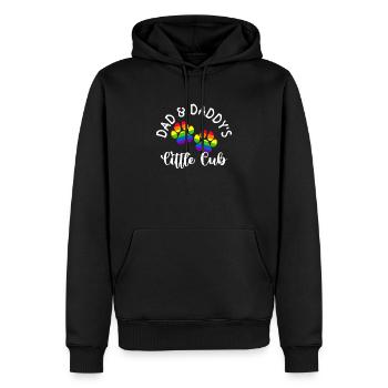 Gay Papa Allié Papa Fête des Pères - Sweat à capuche Premium bio Homme - noir - Devant - Nico (187cm)