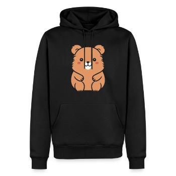 Petit animal mignon Quokka - Sweat à capuche Premium bio Homme - noir - Devant - Nico (187cm)