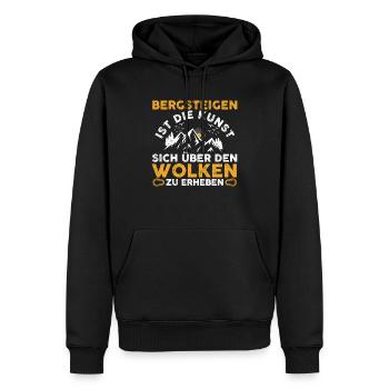 Bergsteiger Wandern Wanderer Klettern Bergsteigen - Männer Premium Bio Hoodie - Schwarz - Vorne - Nico (187cm)