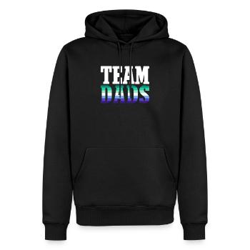 Gay Papa Allié Papa Fête des Pères - Sweat à capuche Premium bio Homme - noir - Devant - Nico (187cm)