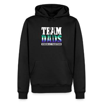 Gay Papa Allié Papa Fête des Pères - Sweat à capuche Premium bio Homme - noir - Devant - Nico (187cm)