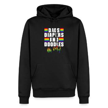 Gay Papa Allié Papa Fête des Pères - Sweat à capuche Premium bio Homme - noir - Devant - Nico (187cm)