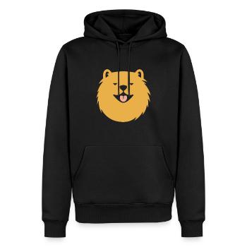 Chien chow chow - Sweat à capuche Premium bio Homme - noir - Devant - Nico (187cm)