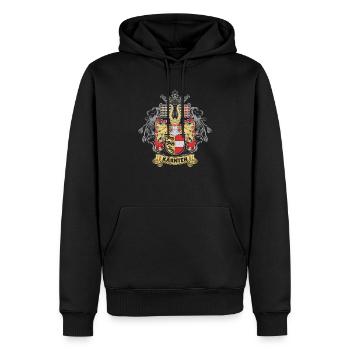 Carinthie Autriche drapeau armoiries Lion - Sweat à capuche Premium bio Homme - noir - Devant - Nico (187cm)