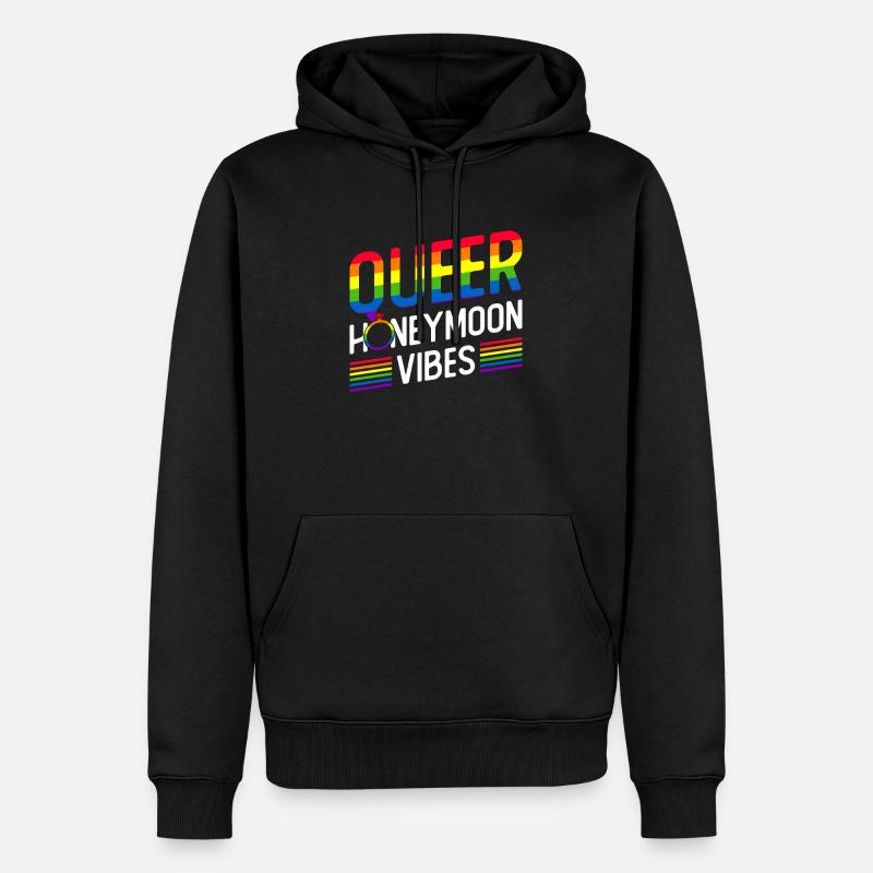 Gay Pride Hochzeit Homo-Ehe - Männer Premium Bio Hoodie - Schwarz