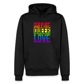 Mariage Gay Pride Mariage Gay - Sweat à capuche Premium bio Homme - noir - Devant - Nico (187cm)