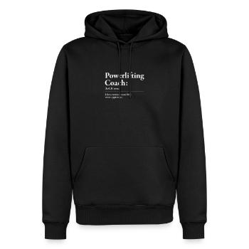 Witziges Powerlifting Coach Definition - Männer Premium Bio Hoodie - Schwarz - Vorne - Nico (187cm)