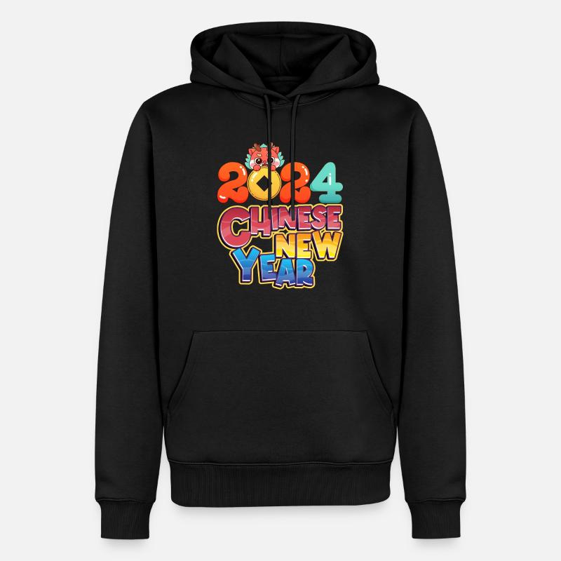Chinesisches Neujahrsfest - Männer Premium Bio Hoodie - Schwarz